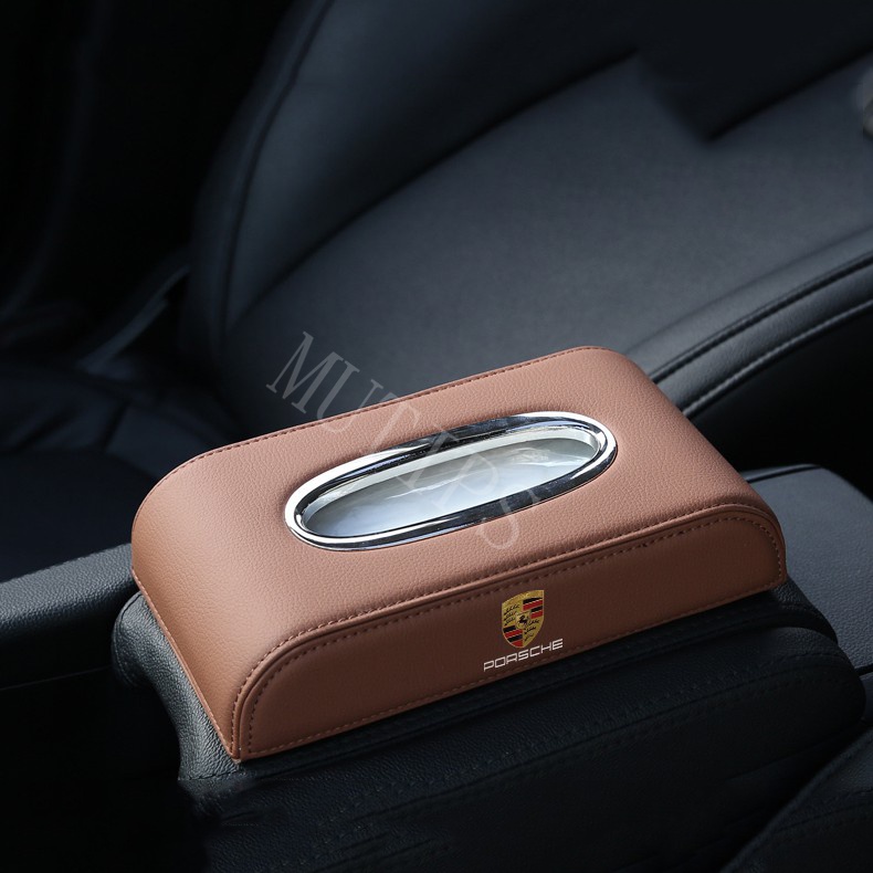 Porsche Car High Grade Leather Storage Tissue Box For 911 987 cayenne 958