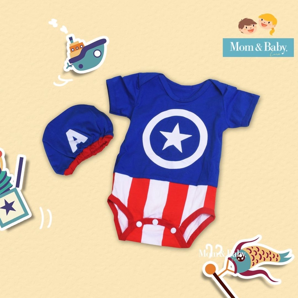 Baju Bayi Jumper Bayi Baju Anak Karakter Kapten Amerika n