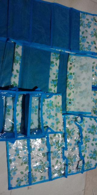 [bisa Cod]promo Murah Set 5in1 Rak Gantung Motif Bunga Tanpa Resleting Kualitas Terbaik Dan Termurah