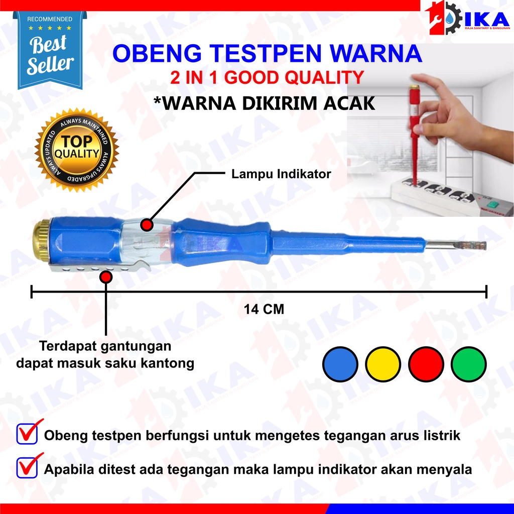 Obeng Tespen SHISUKA Warna warni - Testpen Test Pen Listrik - AC Tester Screwdriver