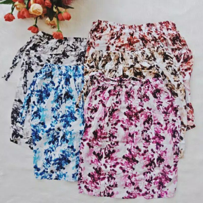 celana pendek motif tye dye print rayon bali / Celana Cewek Murah