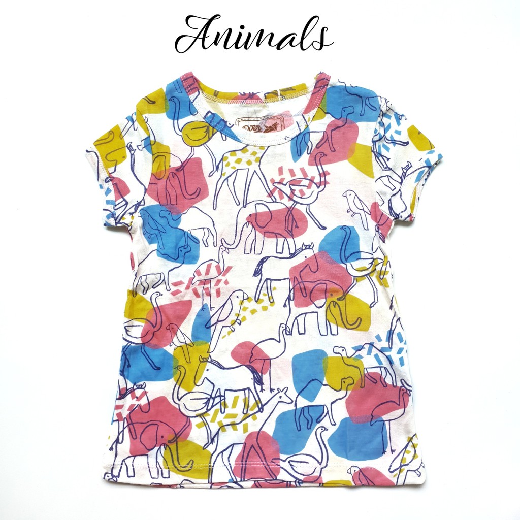 Baju Kaos Over Cranes Pendek Animals