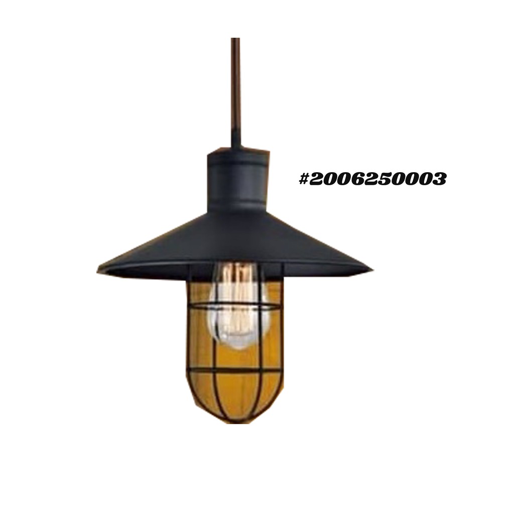 LAMPU GANTUNG CAFE MINIMALIS BLACK BESI-KAP LAMPU GANTUNG CAFE 7942/1