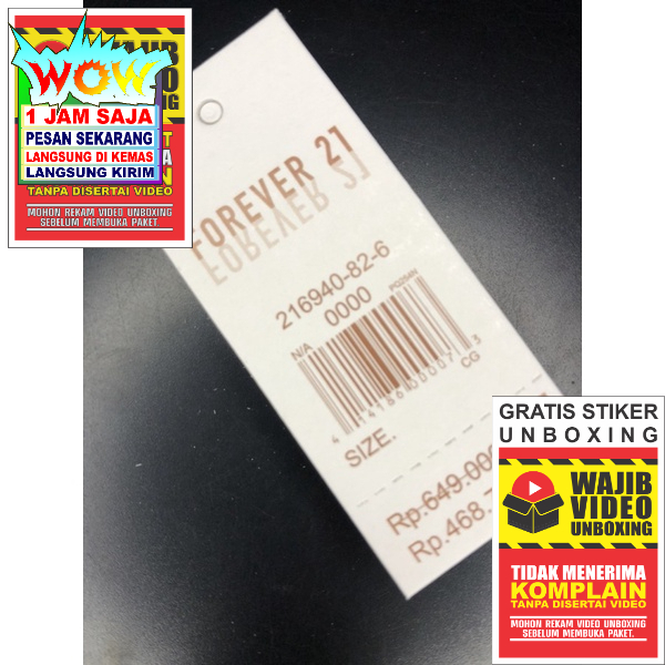 

FOREVER 21 PRICE TAG HANGTAG BARCODE SUPER PREMIUM CO 1X DI KIRIM 600PCS