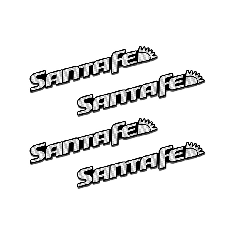 4pcs Stiker 3D Bahan Aluminum Untuk Dekorasi Mobil Hyundai Santa Fe 2 3 iv 2020 2019 2018 2017 2016 2015 2011