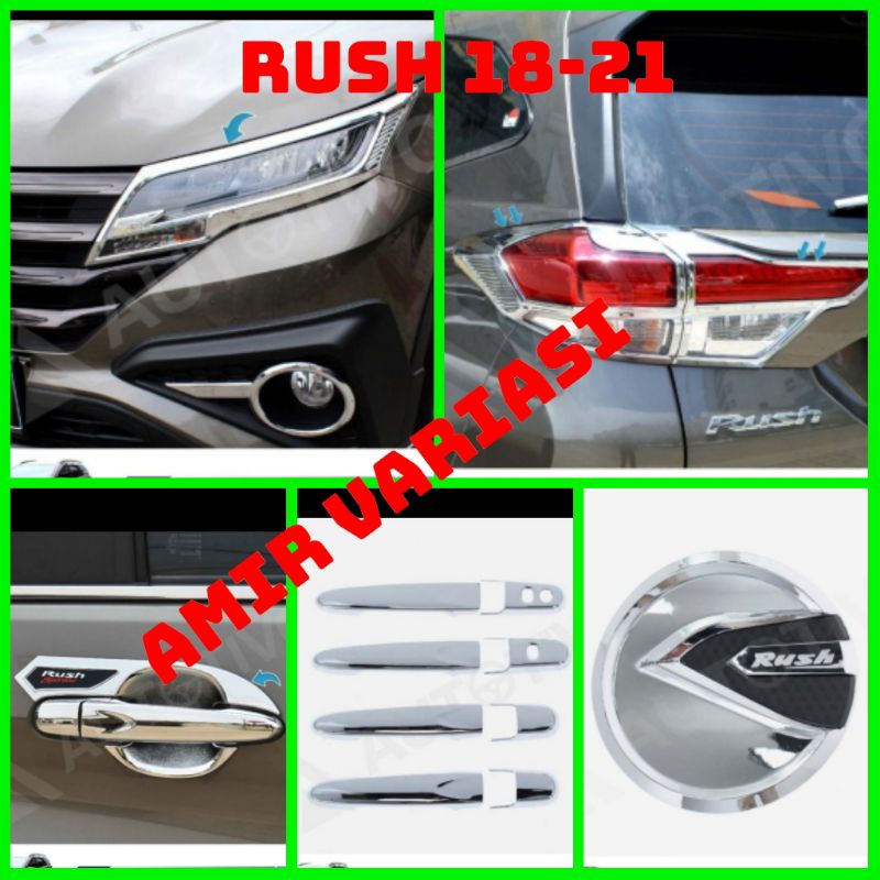 All new Rush Terios 2018-2021 paket garnish outer handle tank cover chrome