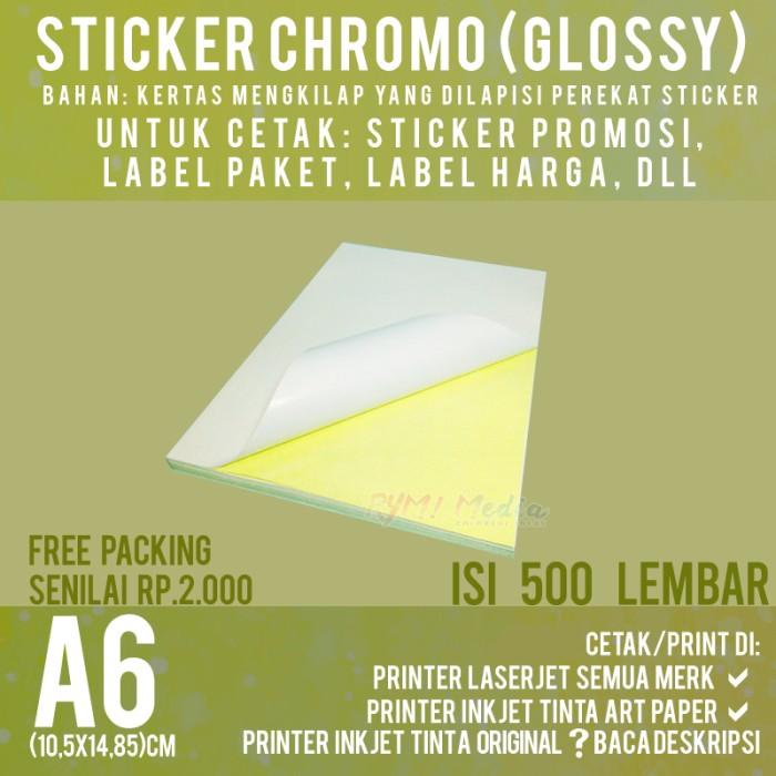 

PROMO 500 lembar Stiker Chromo A6 / Kertas Sticker A6 Glossy Mengkilap