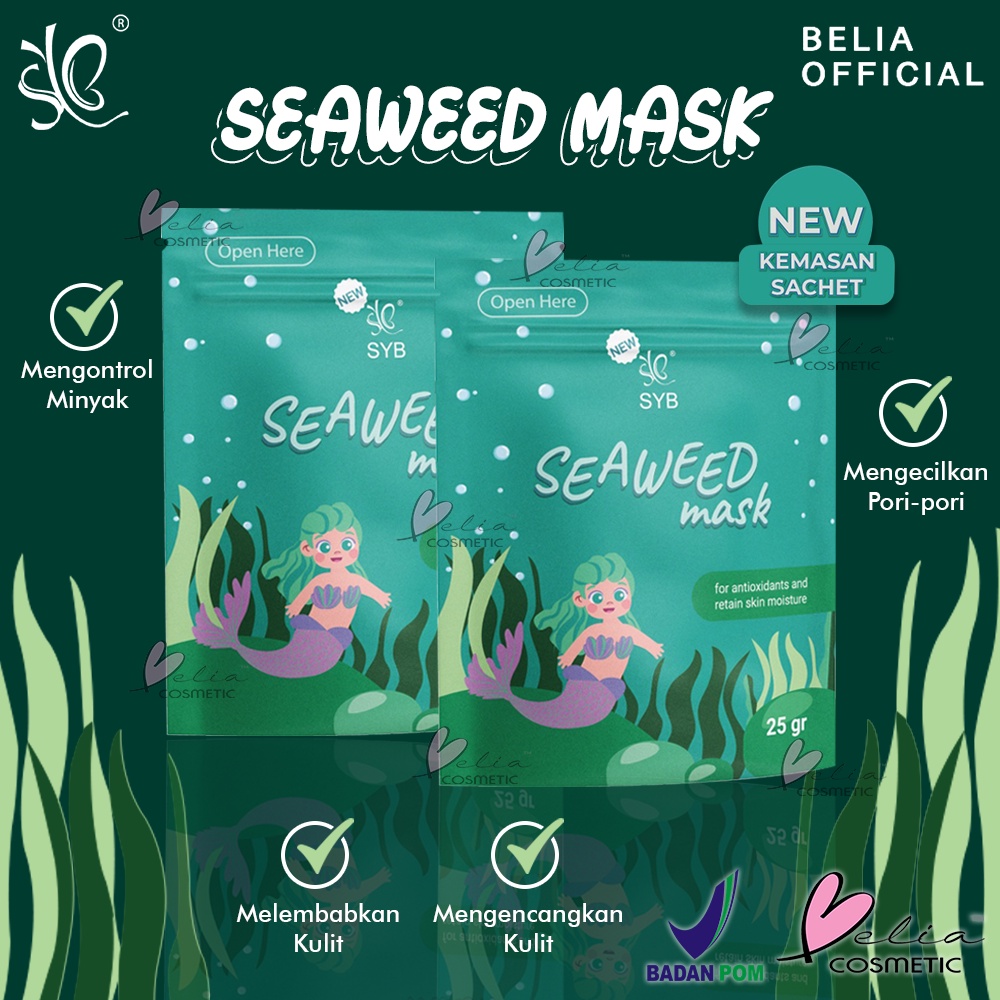 ❤ BELIA ❤ SYB Seaweed Mask Sachet | Seaweed Mask | Masker Wajah