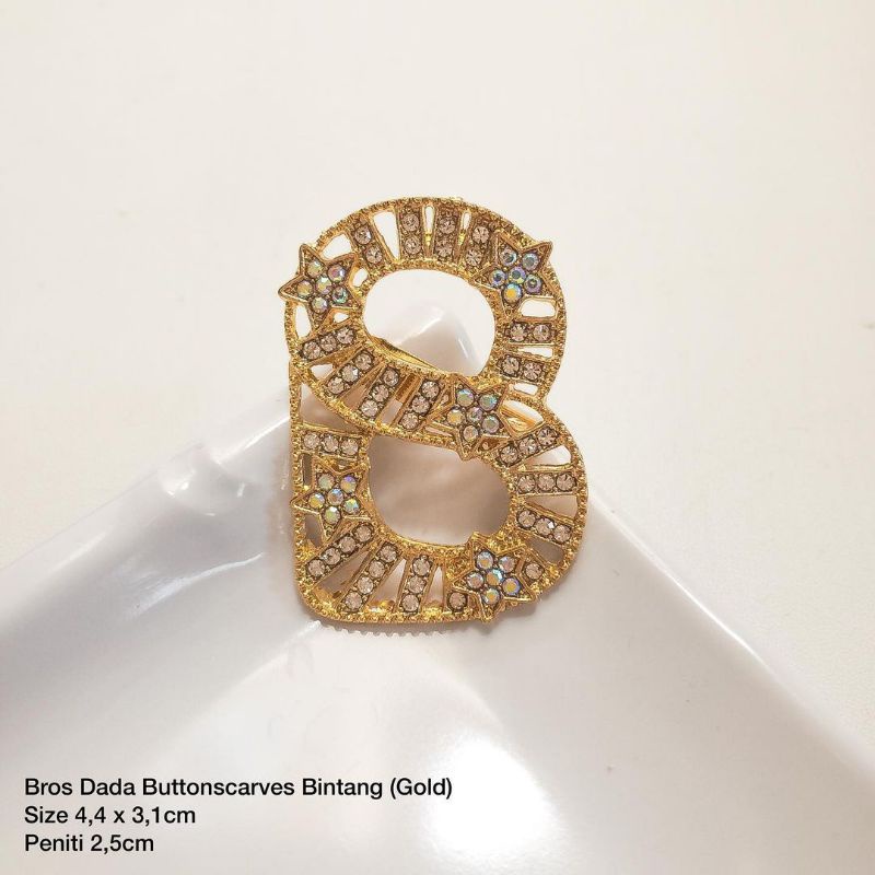 Bros Buttonscraves / Bros Ala Buttonscarves  / Bros Button / Buttonscarves Brooch / Orderinkuy Bros-Button Star Gold