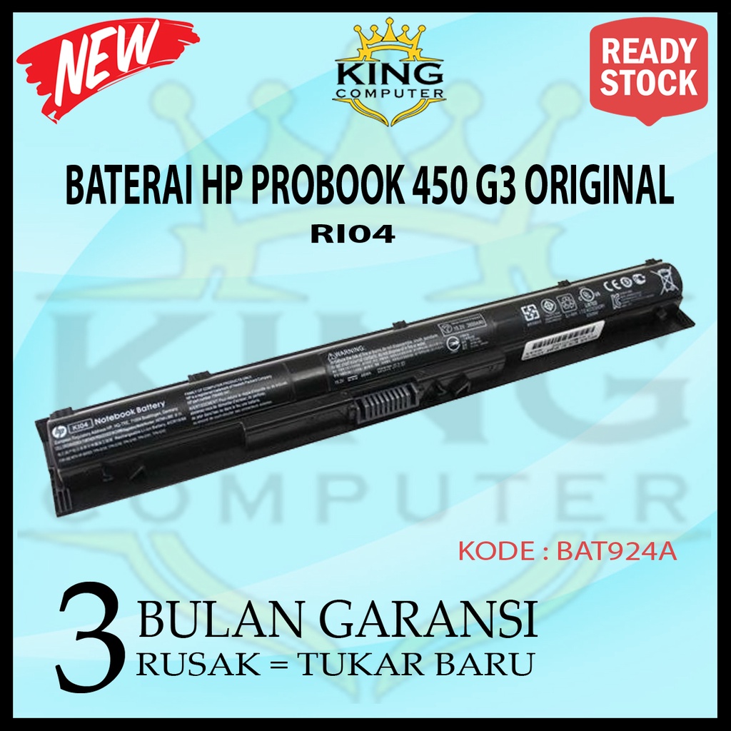 BATERAI BATERE HP PROBOOK 450 G3 RI04 ORIGINAL