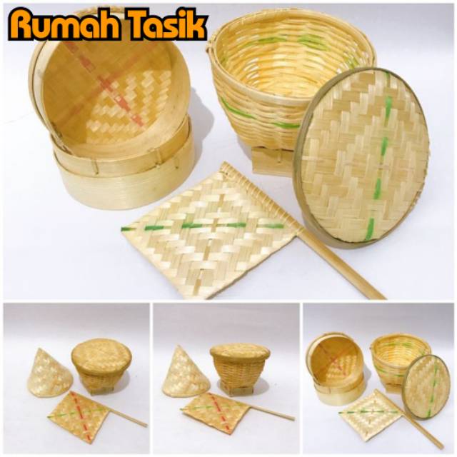 [Promo] Set Bakul Mini Mainan Anak / Alat Peraga Masak Memasak Dari Bambu 4pcs