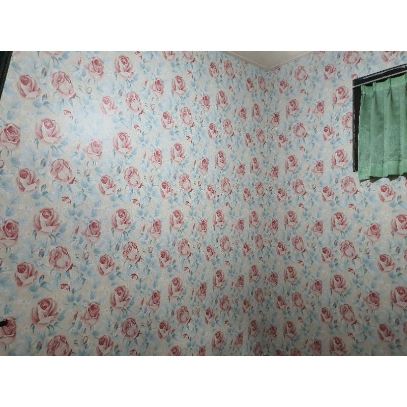 Wallpaper Dinding Mawar Pink Minimalis uk:45 cm x 9 meter