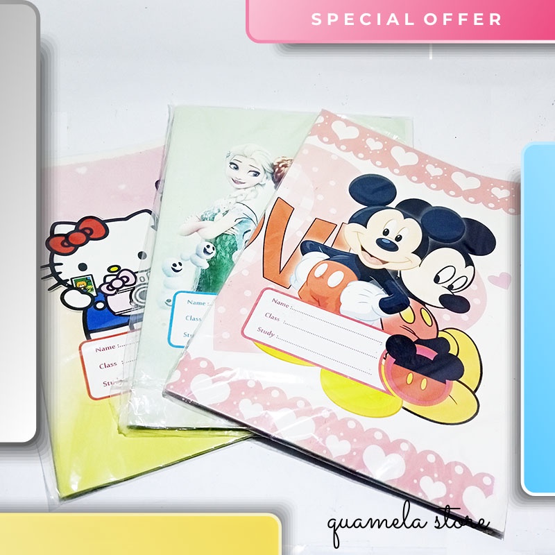 

( Isi 10 Lembar ) Sampul Buku Tulis Sampul Kwarto Pembungkus Buku Karakter