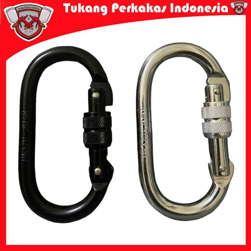 HIKAZU JAPAN CARABINEL KARABINER CARABINER PRO OVAL SCREW BAJA GALVANIS 25KN