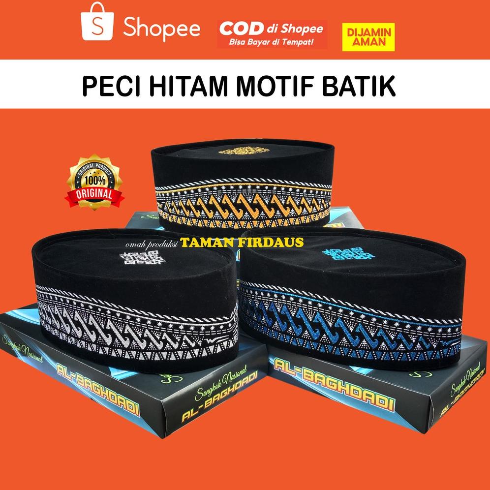 {EST.26Au22ᴿ} Peci Anak Dan Dewasa Peci Hitam Motif Batik Peci Hitam Motif Peci Hitam Songkok Hitam 