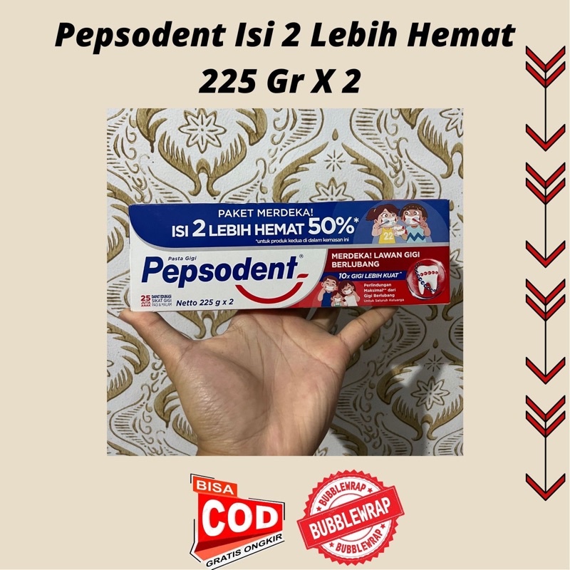 Pepsodent Isi 2 Lebih Hemat 225 Gr x 2