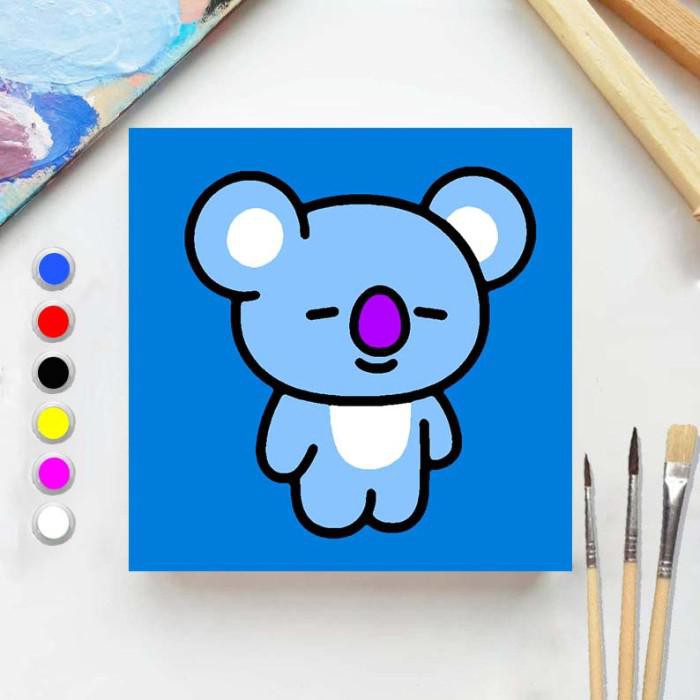 

Art / Paint By Number Bts Bt21 20X20 Wooden Painting Kit/Set Melukis Anak - Koya
