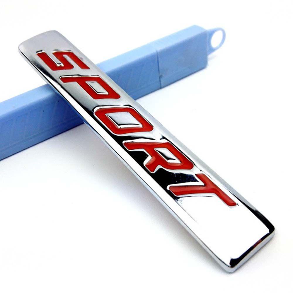 Rebuy 3D Stiker Mobil Hitam Merah Zinc Alloy Square Bar Metal Badge Auto Refitting Aksesoris