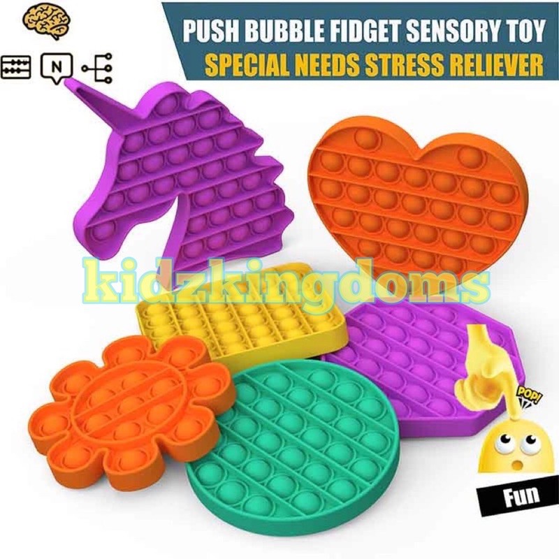 Mainan Edukasi Squishy Pop It Untuk Penghilang Stress Anak