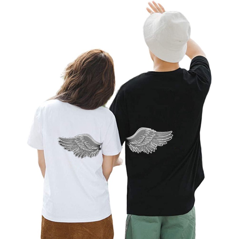 kaos baju couple kapel kapelan pacar pacaran kembar kembaran viral sayap game angel wings - katun co