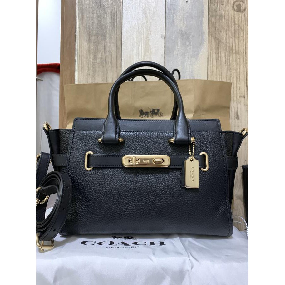 Kualitas Terbaik Tas coach original / coach swagger 27 black ghw with paperbag CUCI GUDANG