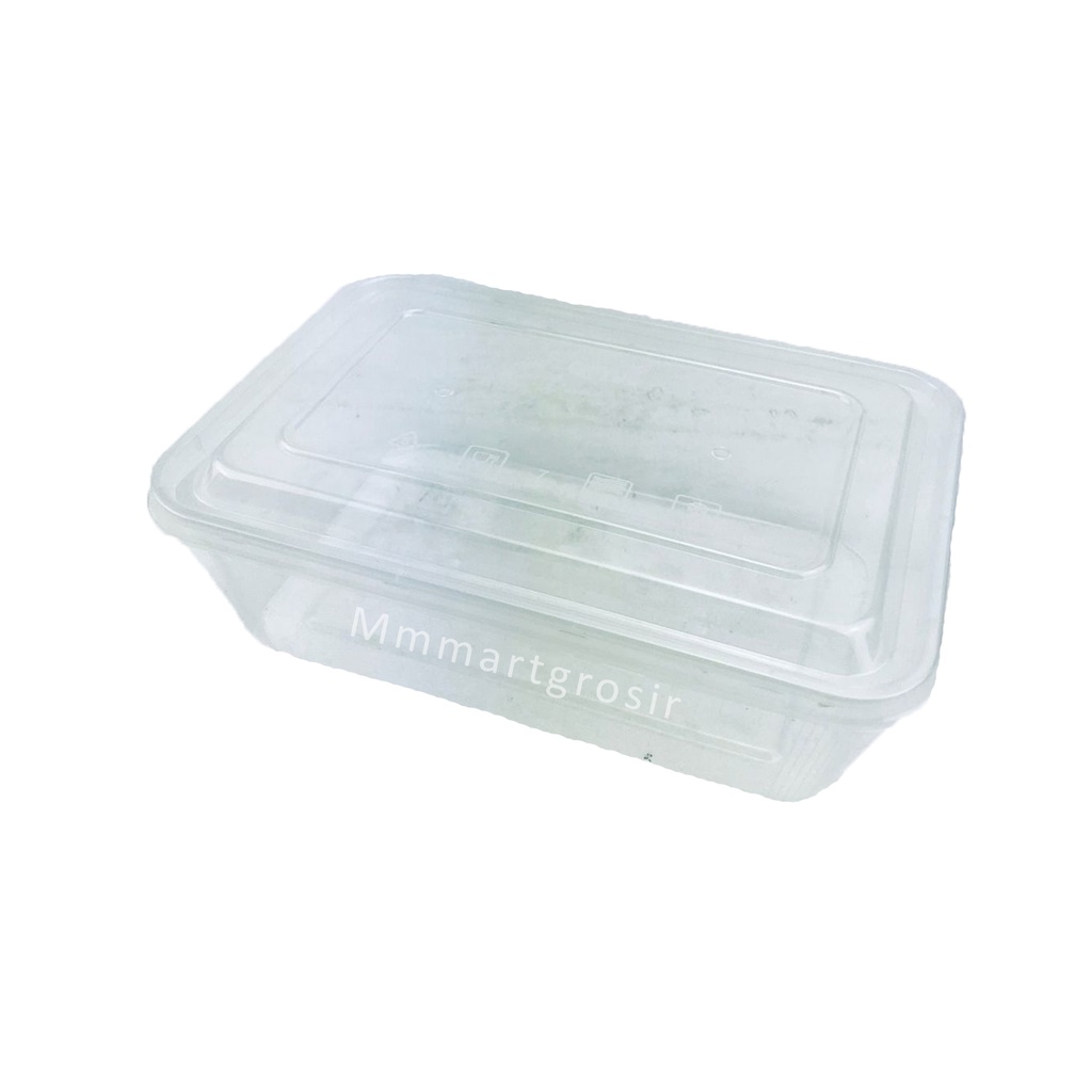 Thinwall Envi / Kotak Makan+Tutup Plastik / Food Container Persegi panjang / isi 25pcs uk 750 ml