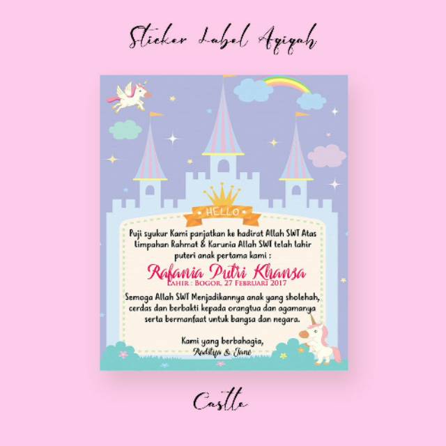 

Sticker Kartu Ucapan Label Aqiqah - Castle