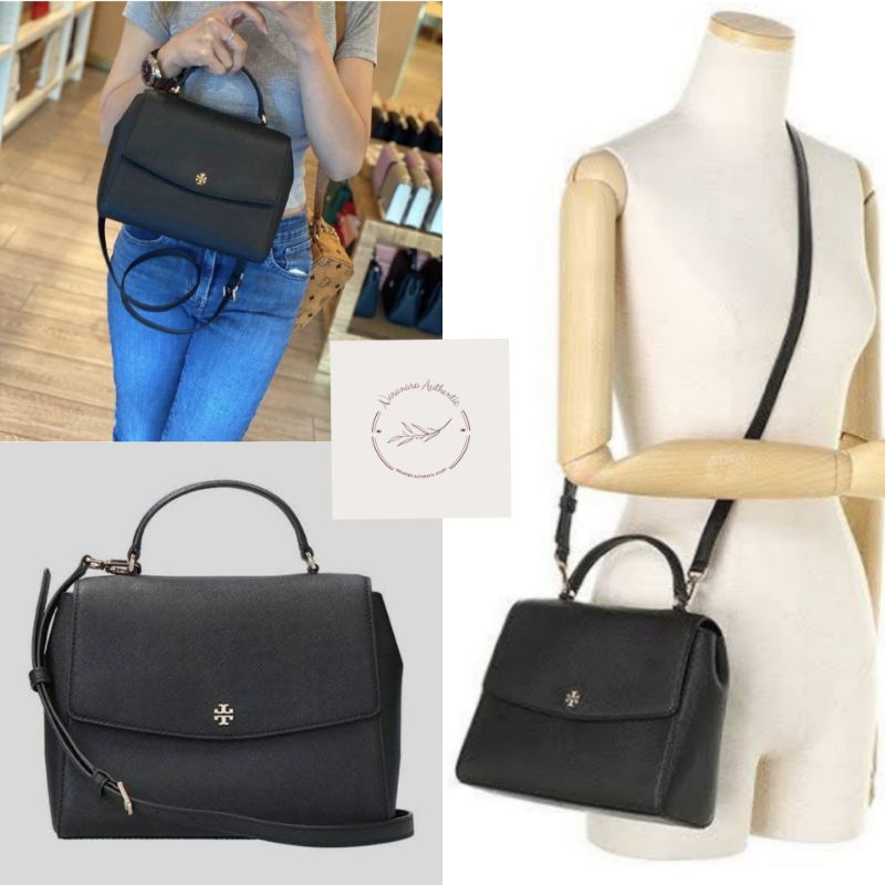 TB Emerson Small Top Handle Satchel Black bag/tas TB authentic