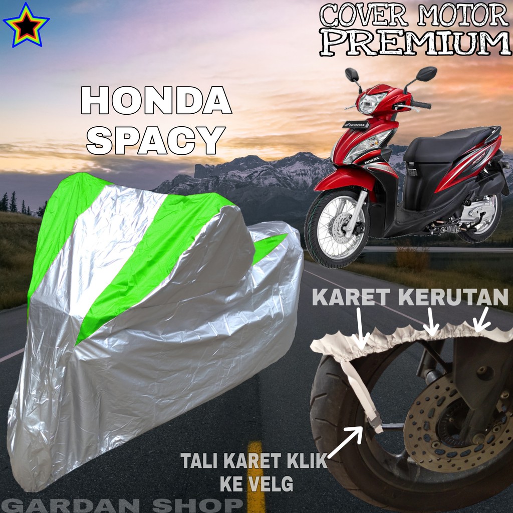 Sarung Motor HONDA SPACY Silver HIJAU Body Cover Penutup Pelindung Motor Spacy PREMIUM