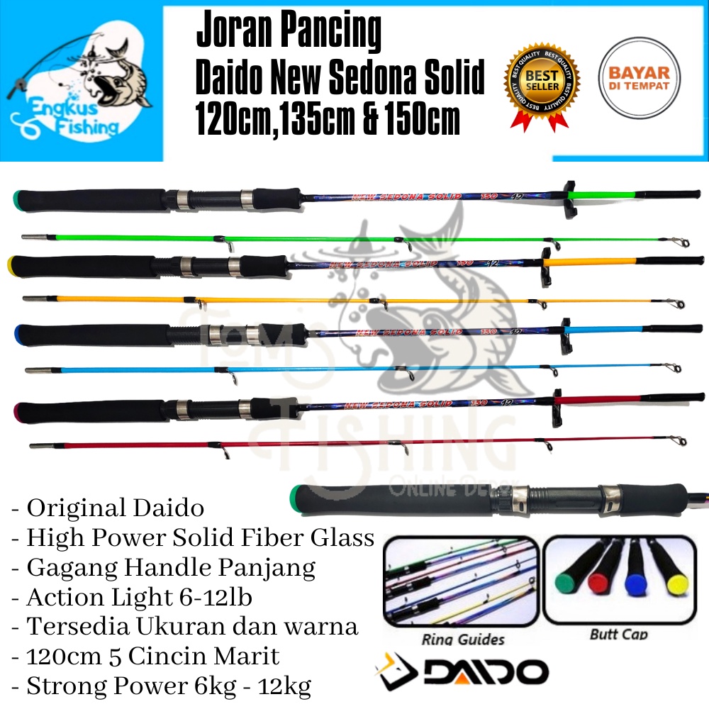 Joran Pancing Daido New Sedona Solid 120cm-150cm (6-12lb) Fiber Solid Murah - Engkus Fishing