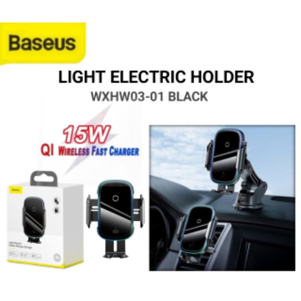 BASEUS 15W Light Electric Holder Wireless Charger Car Holder Charging Original Baseus