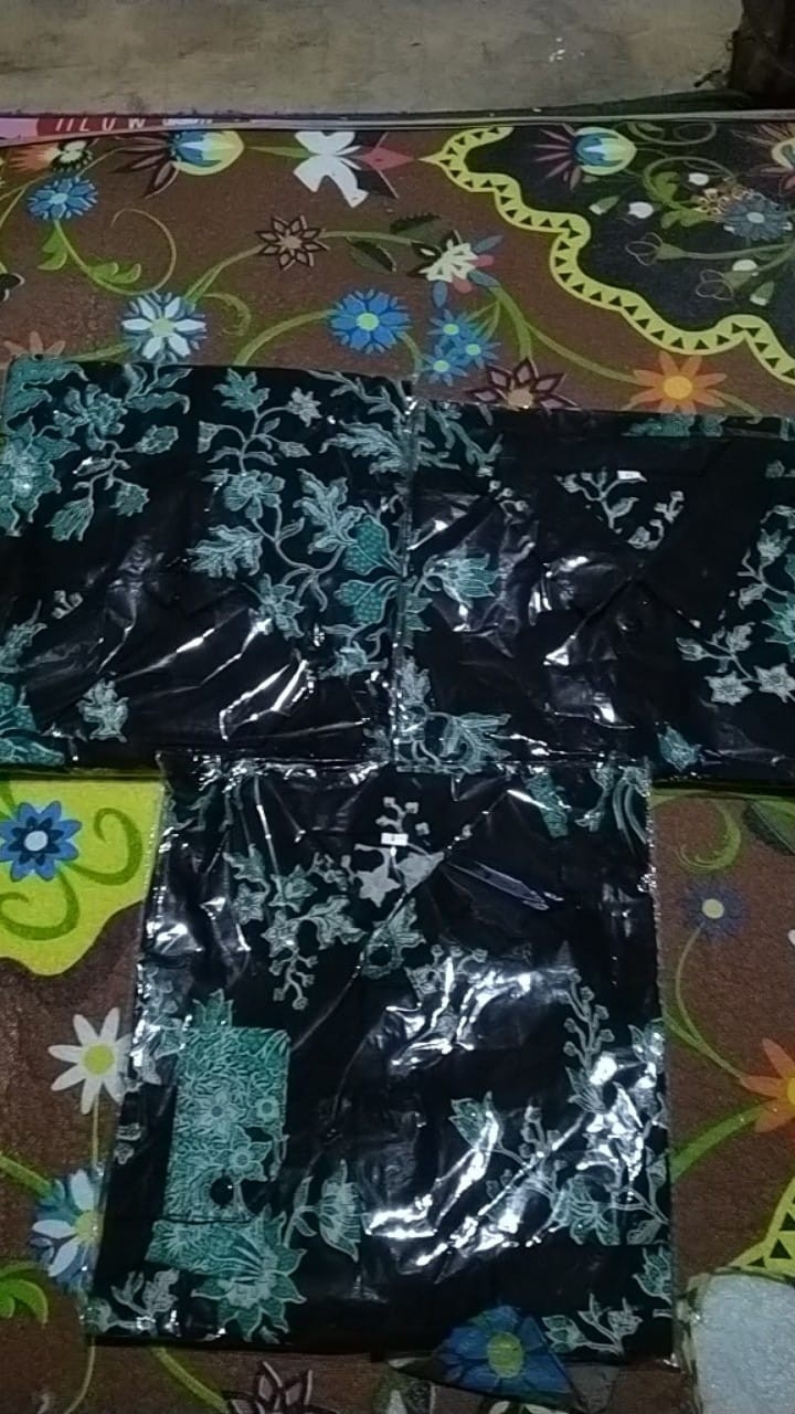 Batik Couple Keluarga Sania Ruffle Ori Ndoro Jowi Dnt Motif Cibulan Hijau