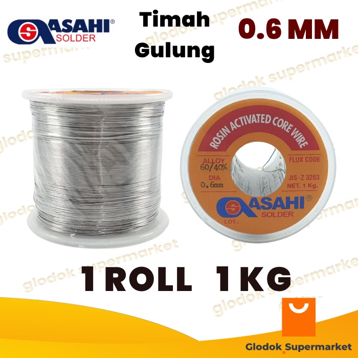 Timah Solder Asahi 0.6mm 1kg Timah Gulung 0.6 mm 1 kg Grade 60% Alloy