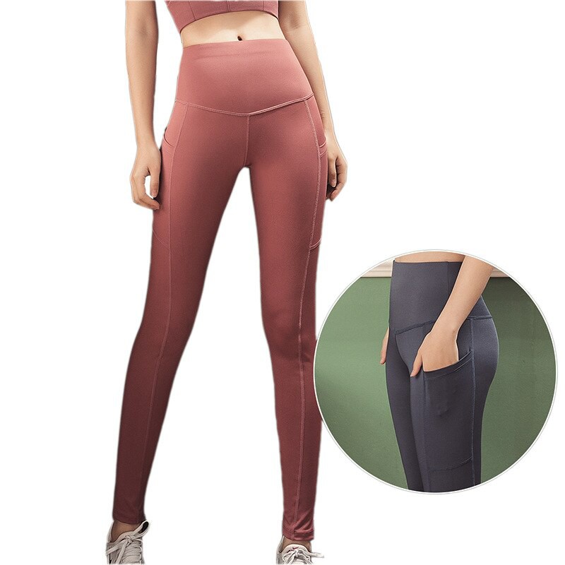 KINDSTORE❤ | [LONG-IUGA] Celana Yoga Pinggang Tinggi dengan Saku / Celana Legging Panjang fit TO L