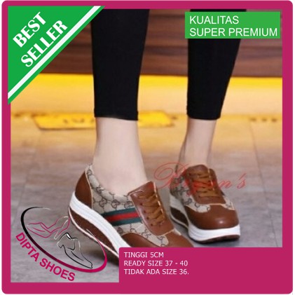 SEPATU WEDGES GUCI TALI MERAH