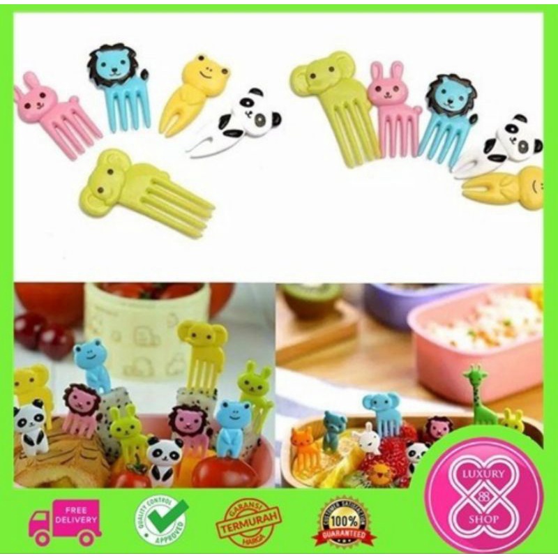 Tusukan Bento Mini Karakter Lucu Bekal Anak / Garpu Mini Bento Bekal