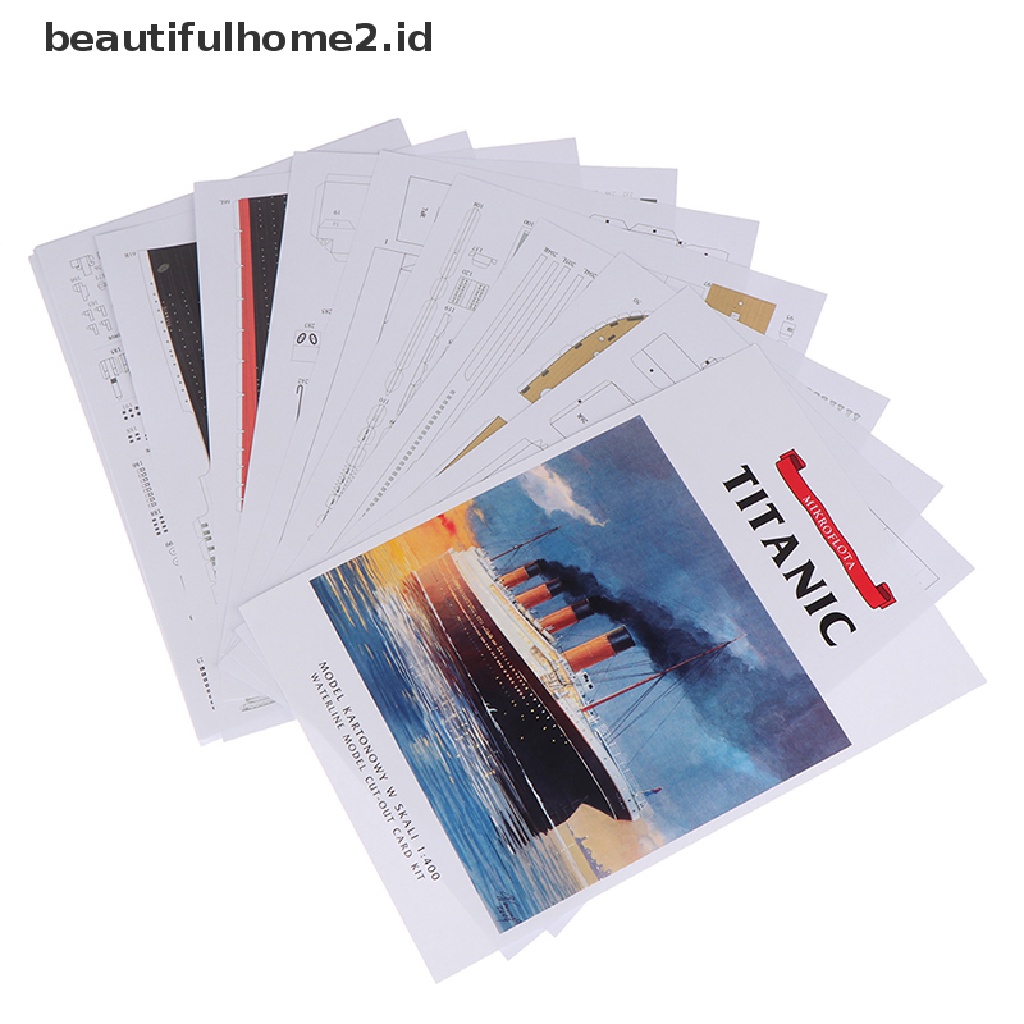 (Beautifulhome2) Buku Literatur Bahasa MandarinId Miniatur Kapal Titanic 3d Diy Bahan Kertas Skala 1: 400