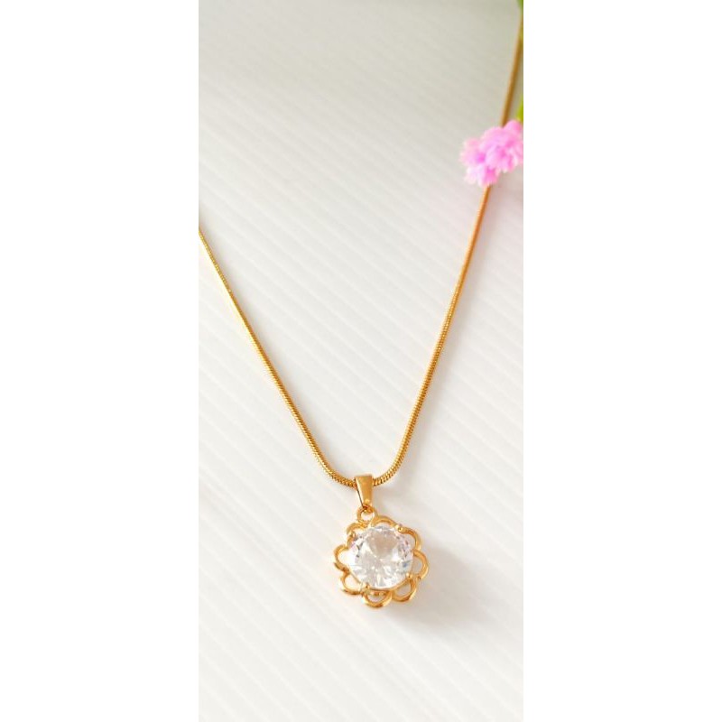 Kalung Set Liontin Permata Kalung Titanium Fashion42