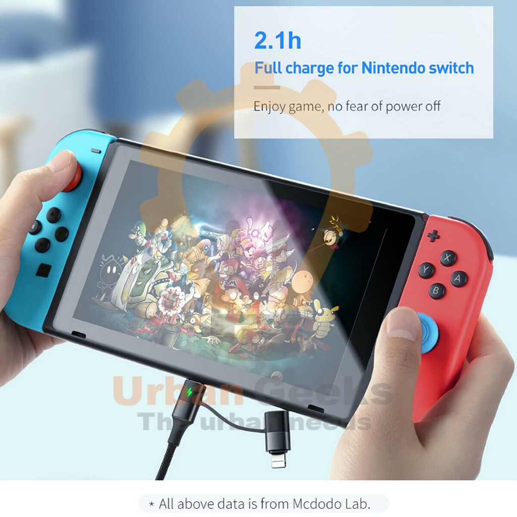 Kabel Data type C to type C + Lightning QC 4.0 2 in 1 60W 1,2m Mcdodo