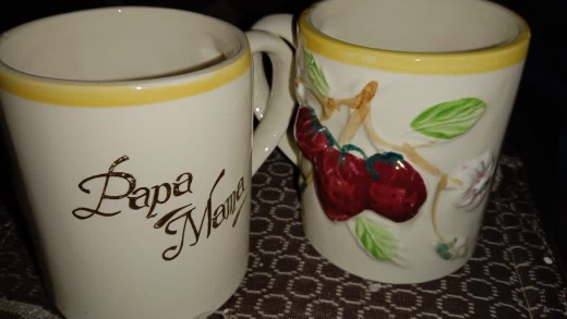 Cangkir Mug Gelas Keramik Papa Mama White Line