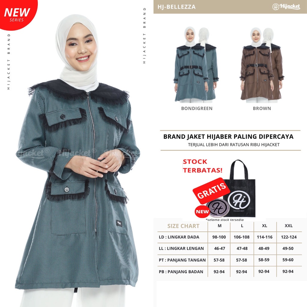 HIJACKET - Jaket Hijaber BELLEZZA | Jaket Wanita Panjang | Outerwear For Hijaber