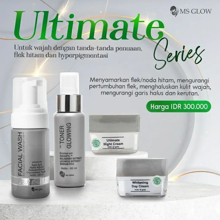 MS GLOW PAKET ULTIMATE SERIES MS GLOW SKINCARE GLOWING CANTIK SKINCARE