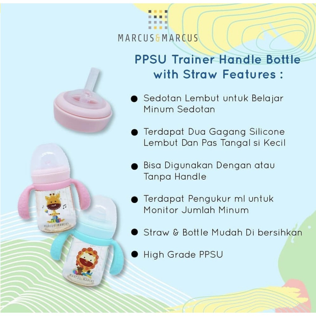 Marcus&amp;Marcus Straw Trainer Bottle PPSU