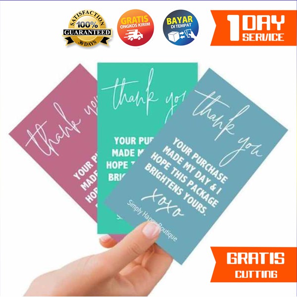 TKC 4-10 Custom Kartu Ucapan Terima Kasih Olshop Thank you card