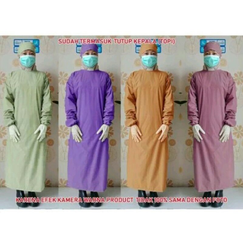 Promo Jubah Gaun Bedah Operasi APD Bahan Taslan katun Polyester Surgical Gown Berkualitas Premiun
