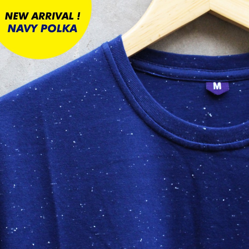 Kaos Polos Pria Navy Polka Cotton Combed 30s | Baju Polos Pria Navy Polka