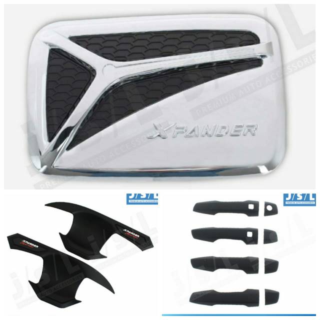 Paket outer, handle dan tank cover Xpander Hitam Chrome carbon jsl