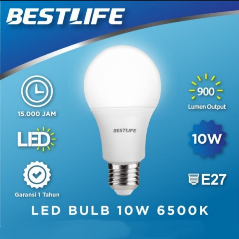 LAMPU BULB AMAN DIKIRIM BEST LIFE BOHLAM LED 10 WATT 6500K BESTLIFE BL-LED-BULB-10W-A60