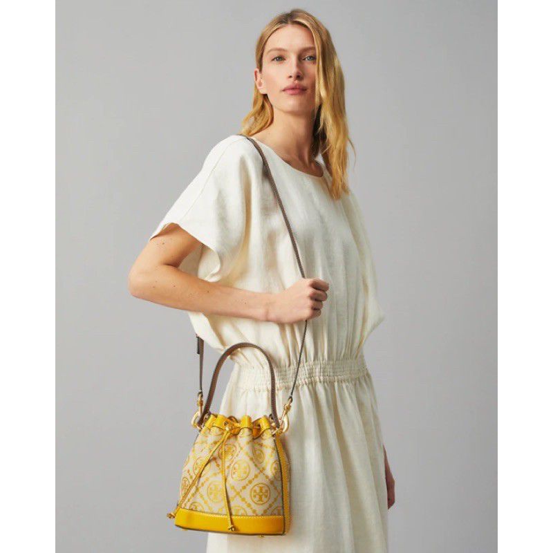 Tory Burch T Monogram Jacquard  Bucket Bag