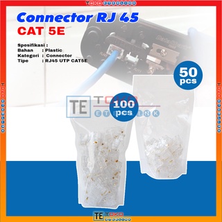 Connector 100pcs / 50pcsUTP RJ45 Cat 5e/Konektor RJ 45 Cat5e[Bisa Bayar Ditempat]